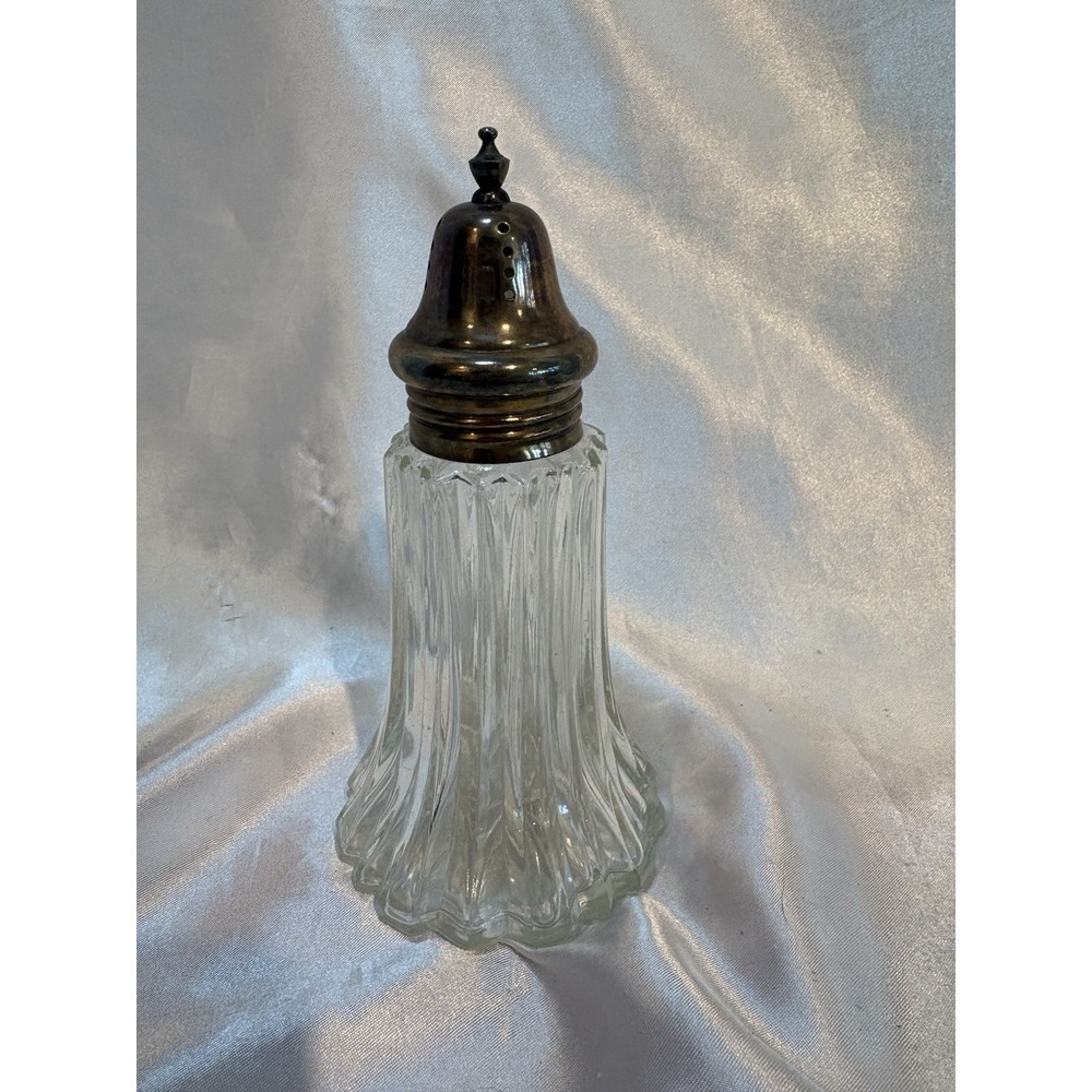 VTG Leonard Japan Ribbed Glass Sugar Salt Or Pepper Shaker 6"